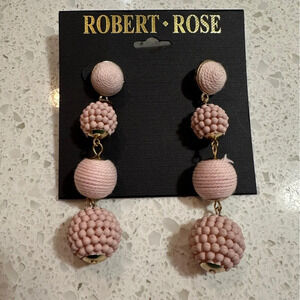 Robert Rose light pink ball earrings textured NWT